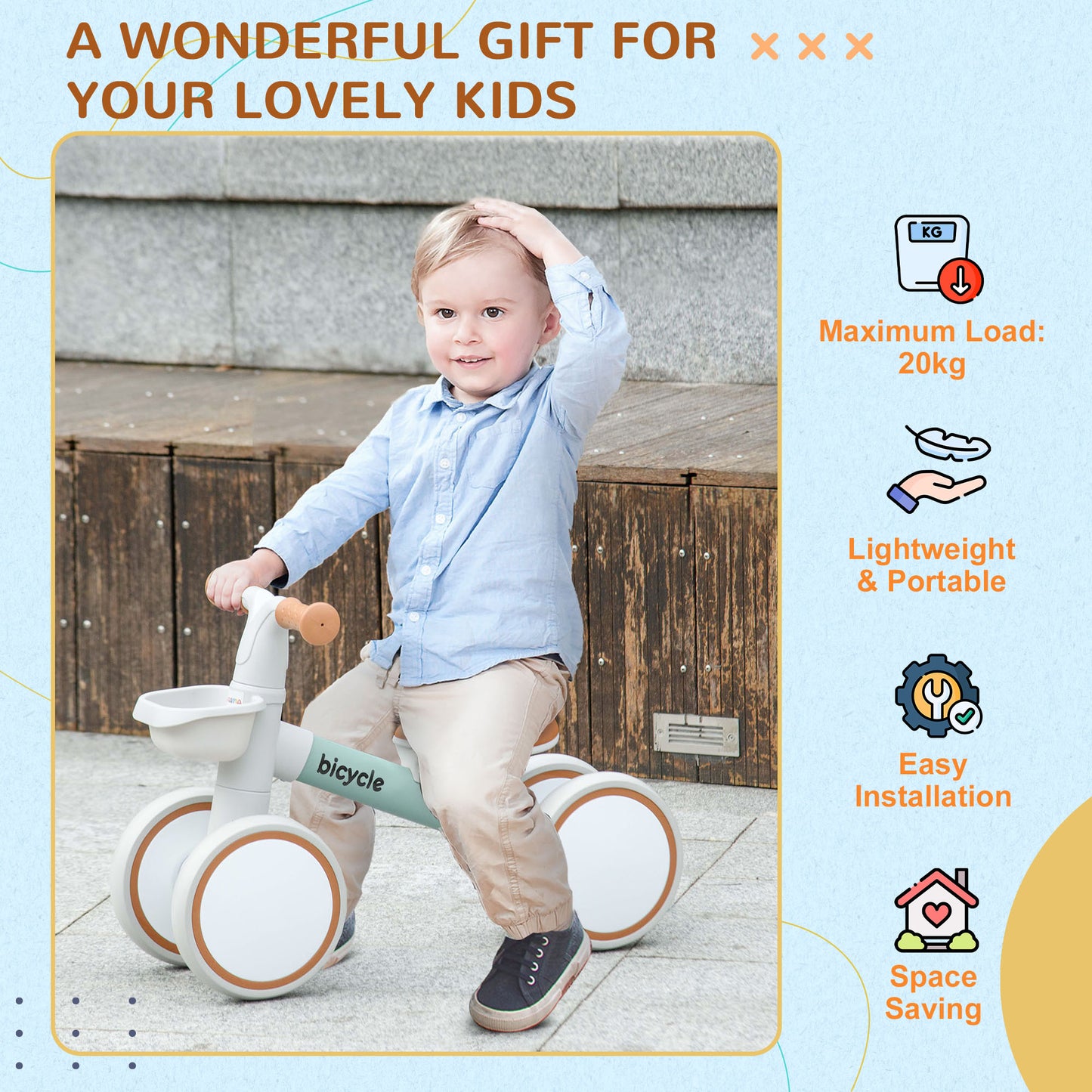 Balance Bike for Toddlers 1-3 Years with Adjustable Seat
