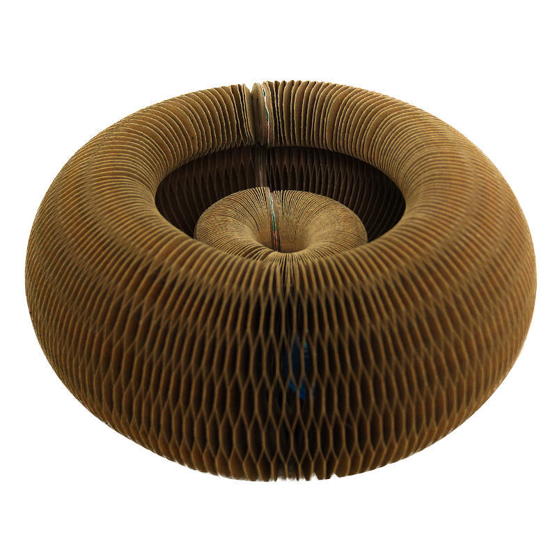 a brown circular object with a hole in the middle