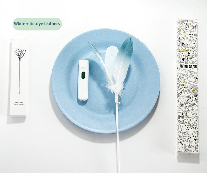 Cat Teaser Stick Laser Teaser Stick Feather Three In One USB Charging Multifunctional Pet Supplies Toy Teaser Stick Replacement Head