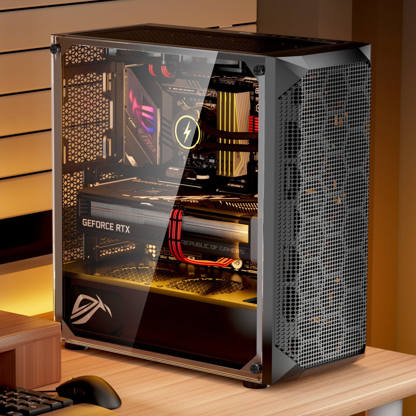 PC Case Full-Tower Gaming Computer Case With 3 PWM Fans For E-ATX Motherboard