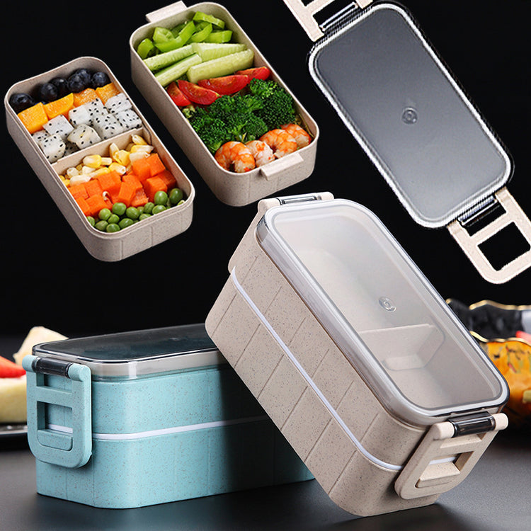 a group of containers with food in them