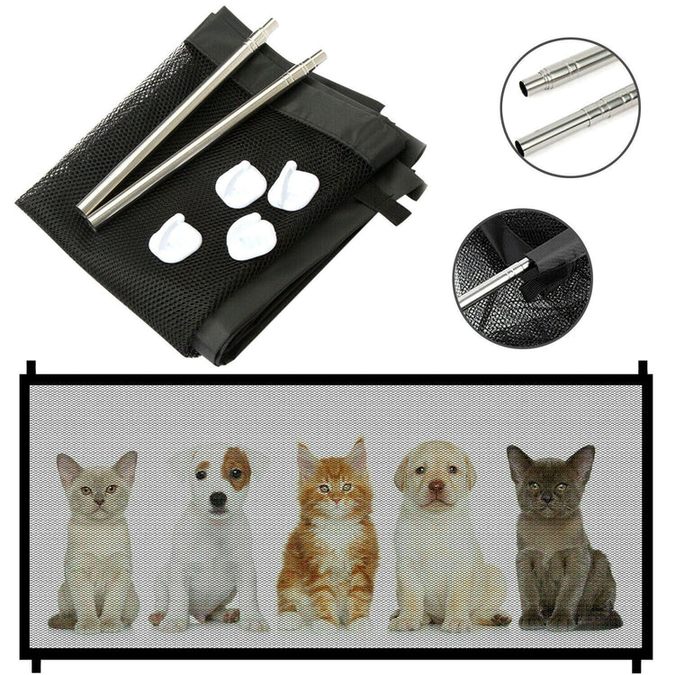 a mesh net with a picture of cats and dogs