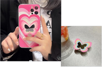 Color Butterfly Stand Silicone Phone Case