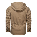 Men Cotton Jacket Winter Thick Warm Parkas Male Plus Velvet Casual Hooded Coat
