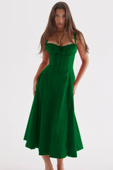 Women's Floral Lace-Up Corset Dress