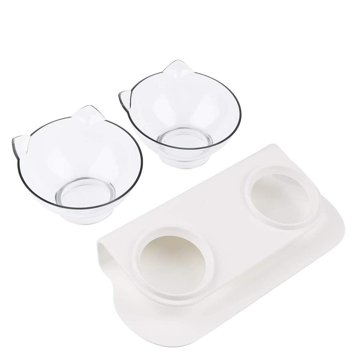 Abs Oblique Mouth Single And Double Bowl Pet Automatic Drinking Water Feeder
