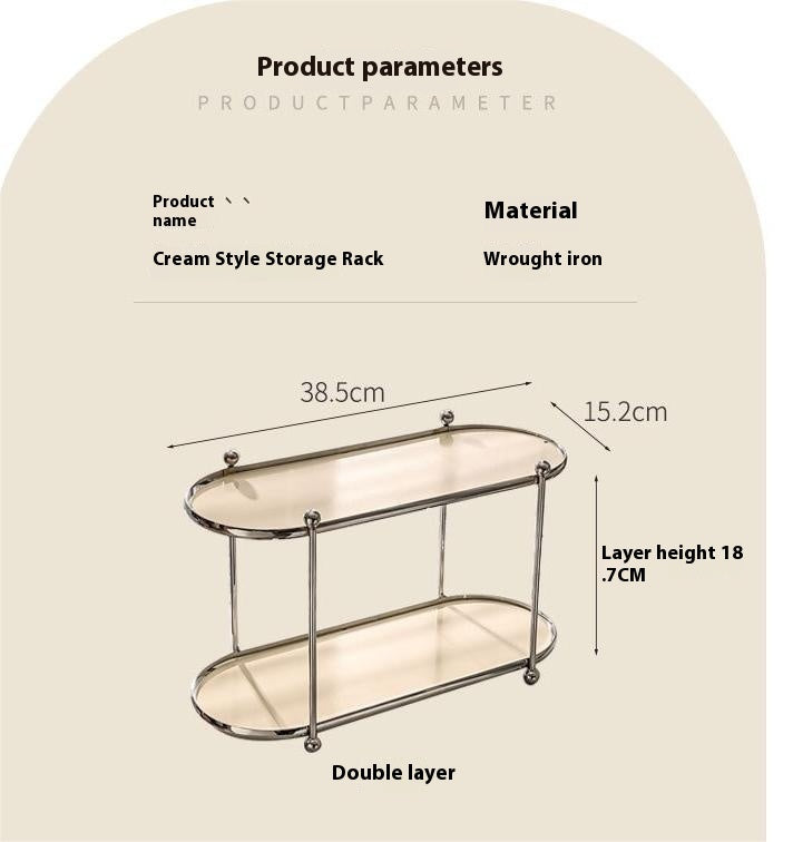 Ins Cream Style Desktop Storage Rack Multi-layer Light Luxury Home Bathroom Storage Rack Punch-free Storage