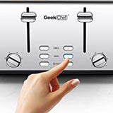 Geek Chef 4-Slice Stainless Steel Toaster with Dual Controls