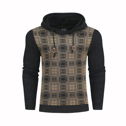Pullover Plaid Image Multi-Color Lines Men Hoodies