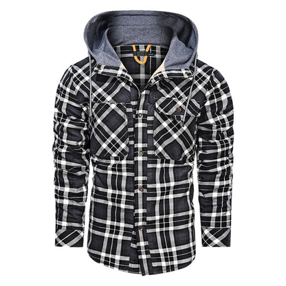 Men Warm Jacket Fleece Thick Men Slim Fit Hooded Jackets