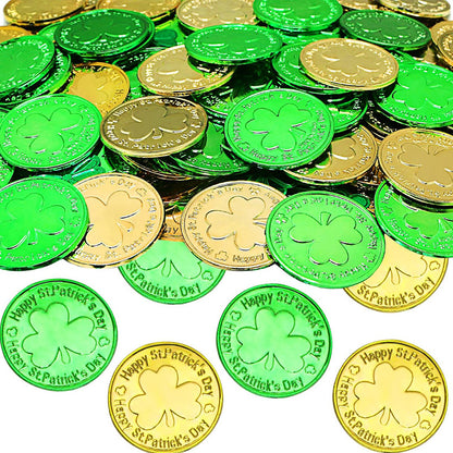 Saint Patrick Irish Day Lucky Coin Clover Coin Prop Decoration