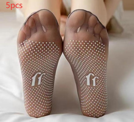 Ultra-thin Seamless Glue Dispensing Non-slip Massage Footbed Short Stockings