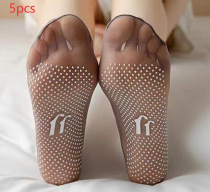 Ultra-thin Seamless Glue Dispensing Non-slip Massage Footbed Short Stockings