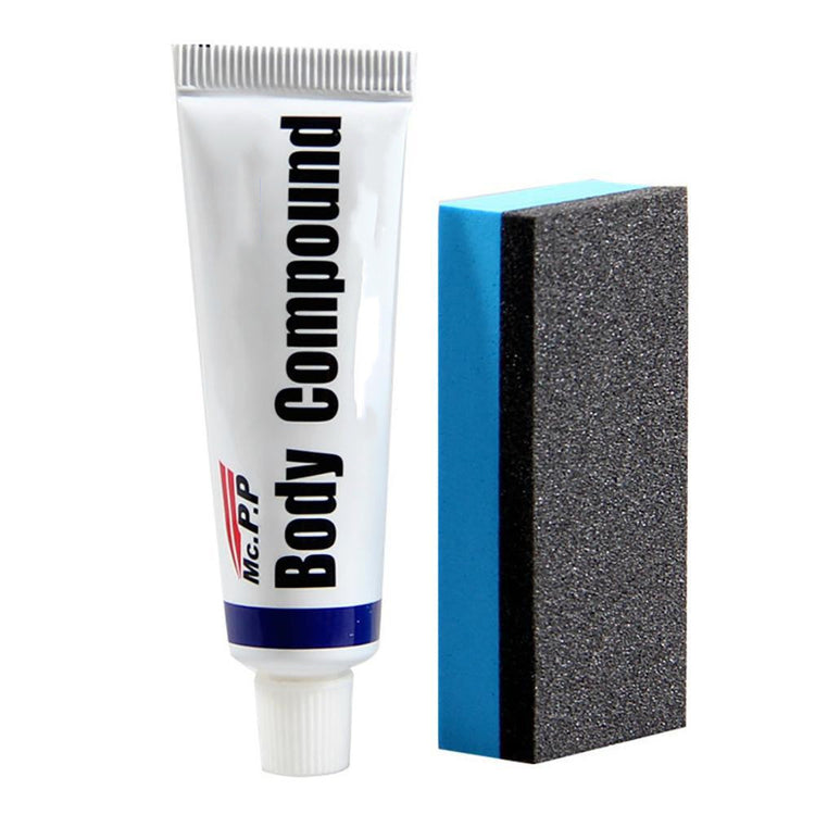 a tube of body compound and a sponge