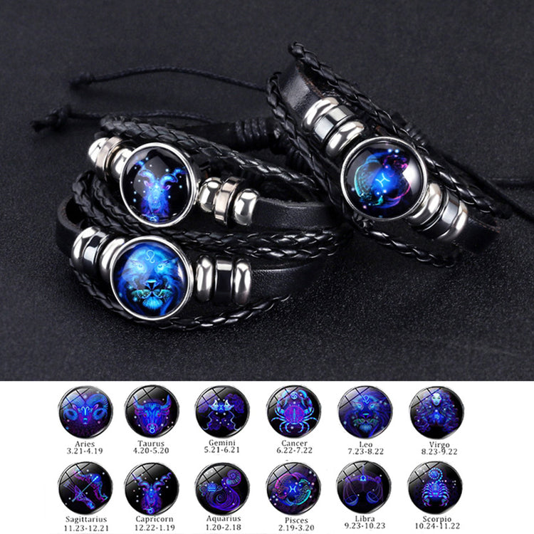 a group of bracelets with images of zodiac signs
