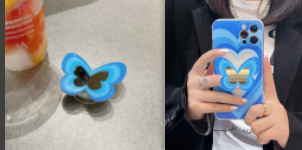 Color Butterfly Stand Silicone Phone Case