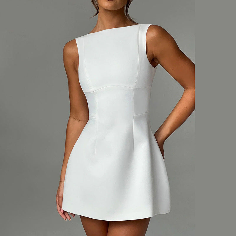 a woman in a white dress