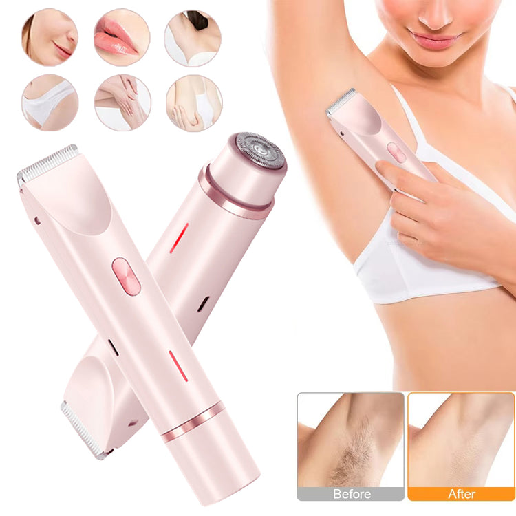 a woman shaving her armpit
