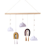 Wooden Stick Rainbow Felt Wall Hanging
