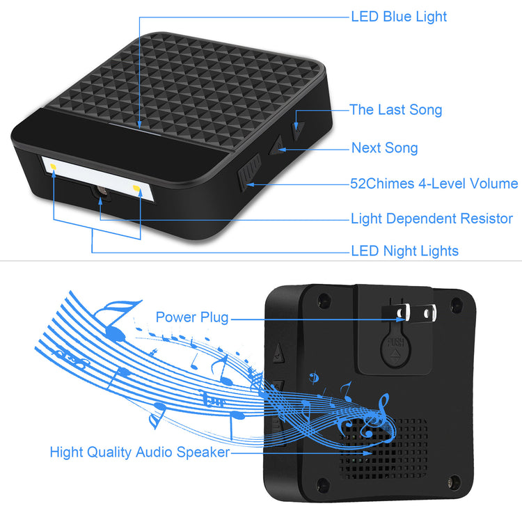 a black square device with notes and words