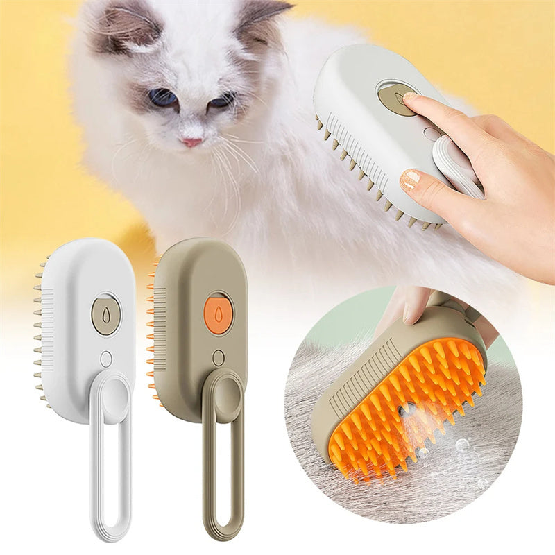 a cat with a brush