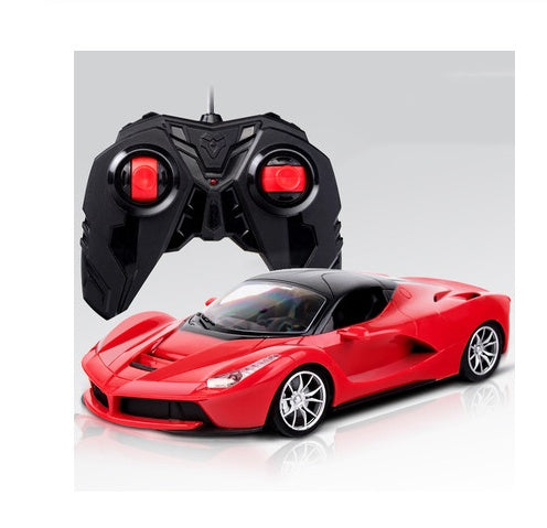 a red toy car with a remote control