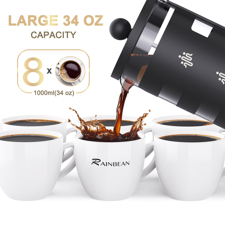 a coffee being poured into cups
