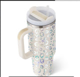 40 oz Insulated Stainless Steel Tumbler with Handle and Straw