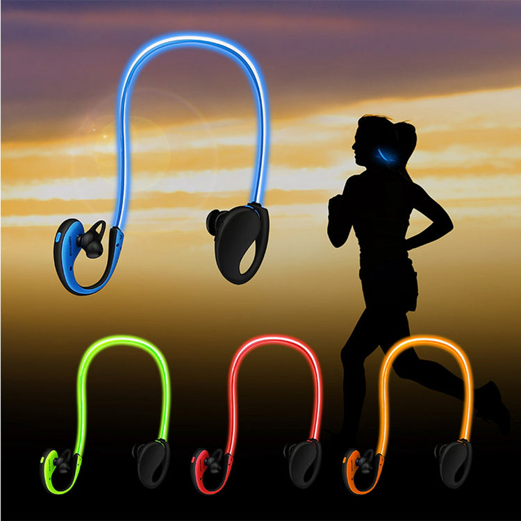 a woman running with a pair of headphones