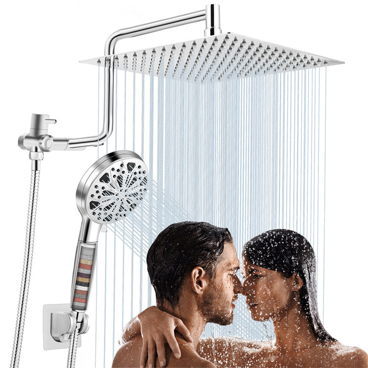 a man and woman taking a shower