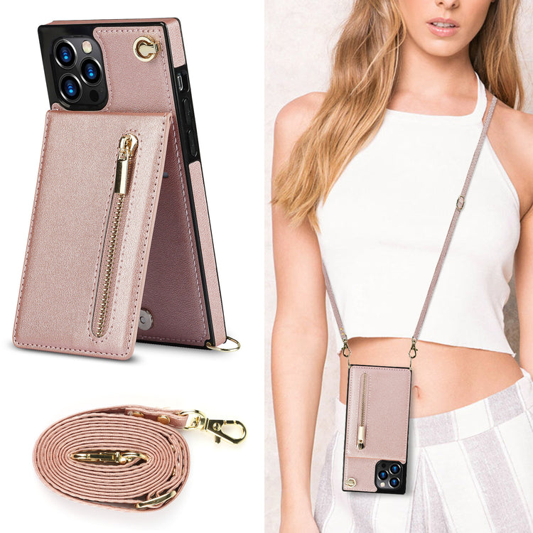 a woman wearing a phone case