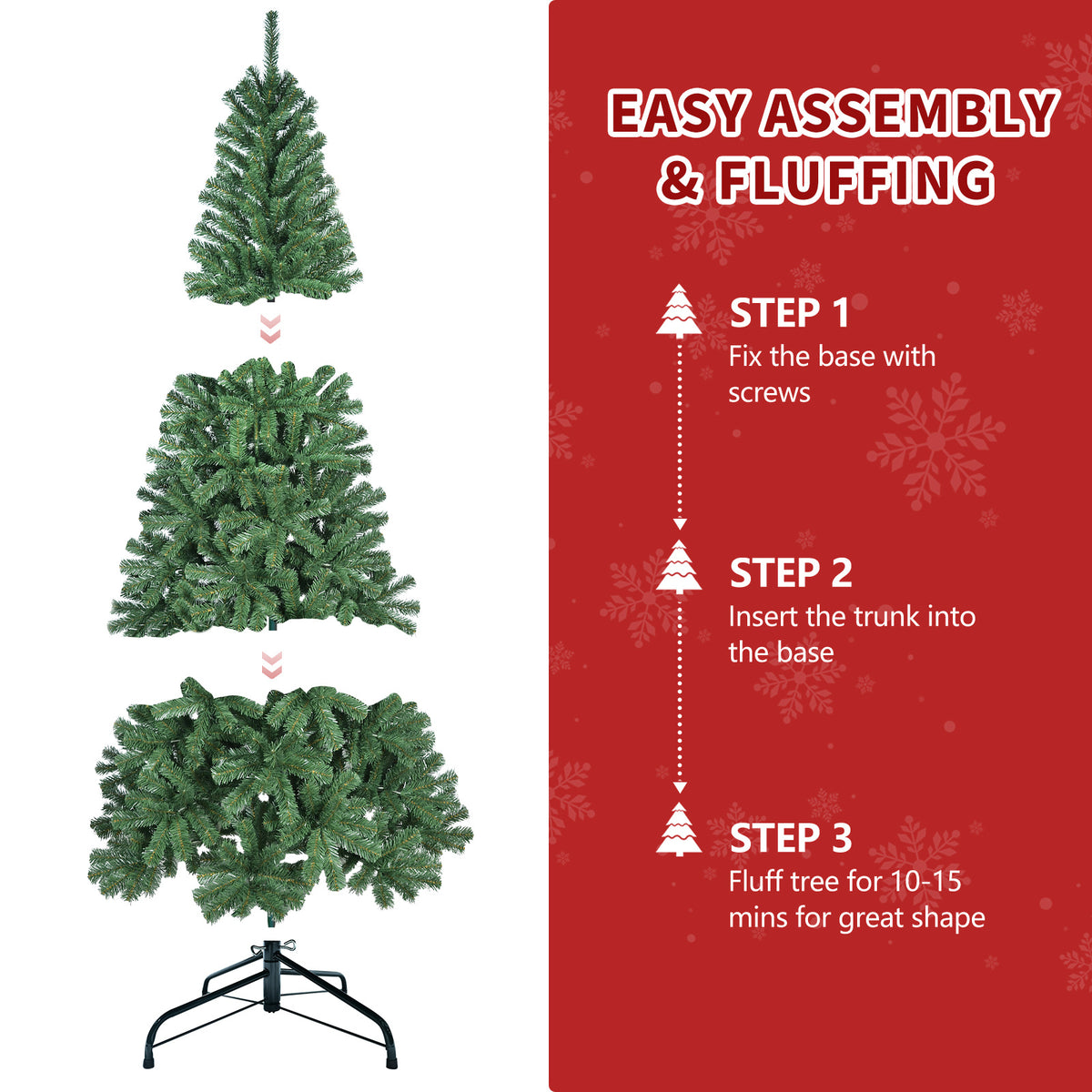 a step by step instructions for a christmas tree