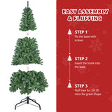 Green Artificial Christmas Tree with Folding Metal Stand