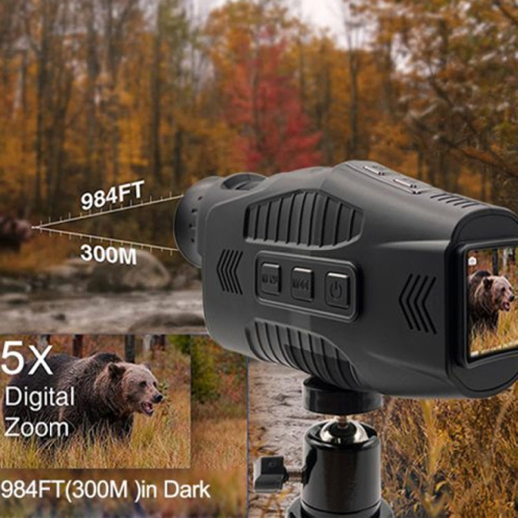 a camera with a bear in the background