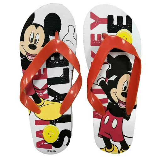 a pair of flip flops with cartoon characters