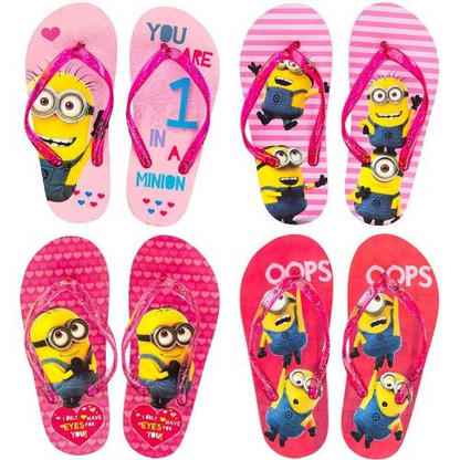Girls Licenced Minions Flip Flops