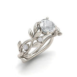 Zircon Leaf-Design Fashion Ring