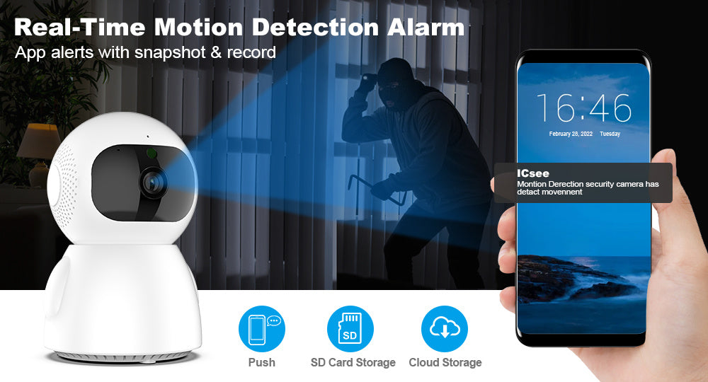 a camera with a person in the background