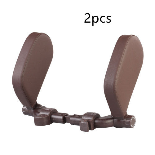 a brown head rest with a white background