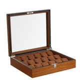 Wood-Grain Lockable Watch Storage Box