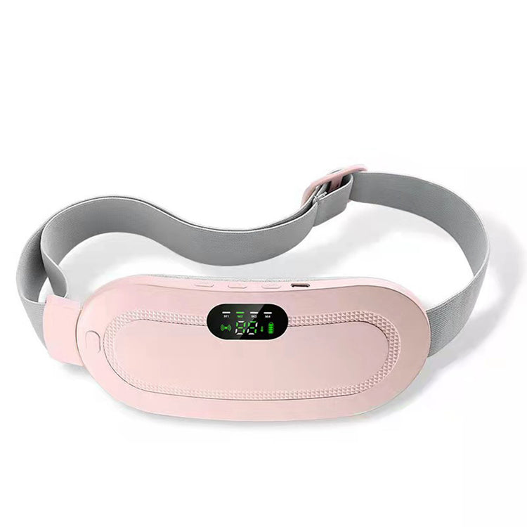 a pink belt with a black display