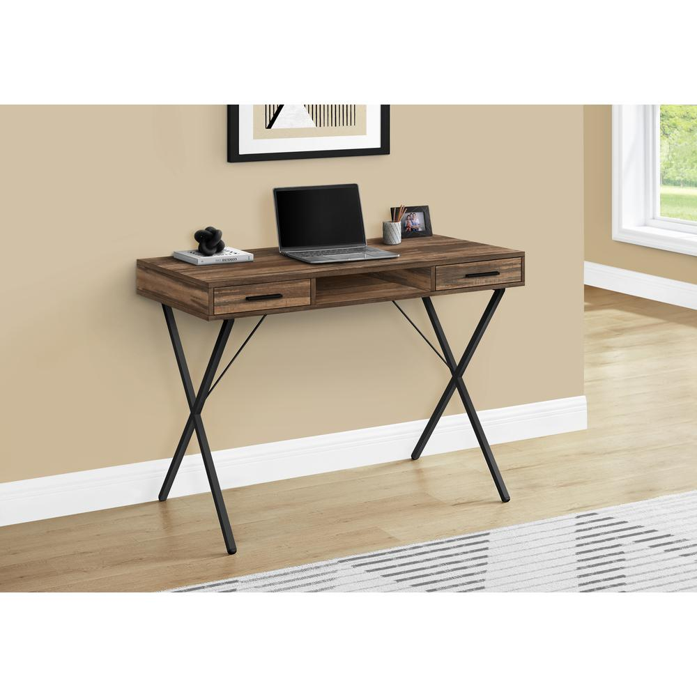 COMPUTER DESK - 42"L / WHITE / BLACK METAL