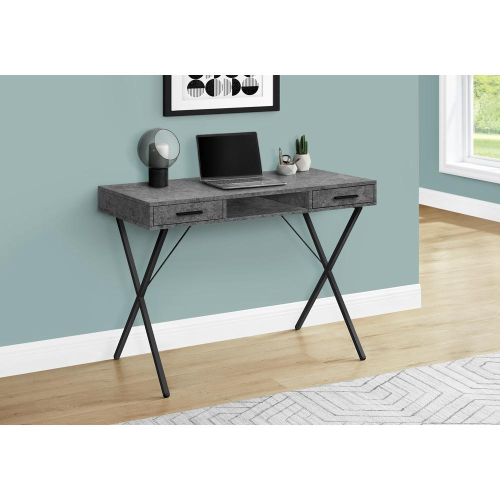 COMPUTER DESK - 42"L / WHITE / BLACK METAL