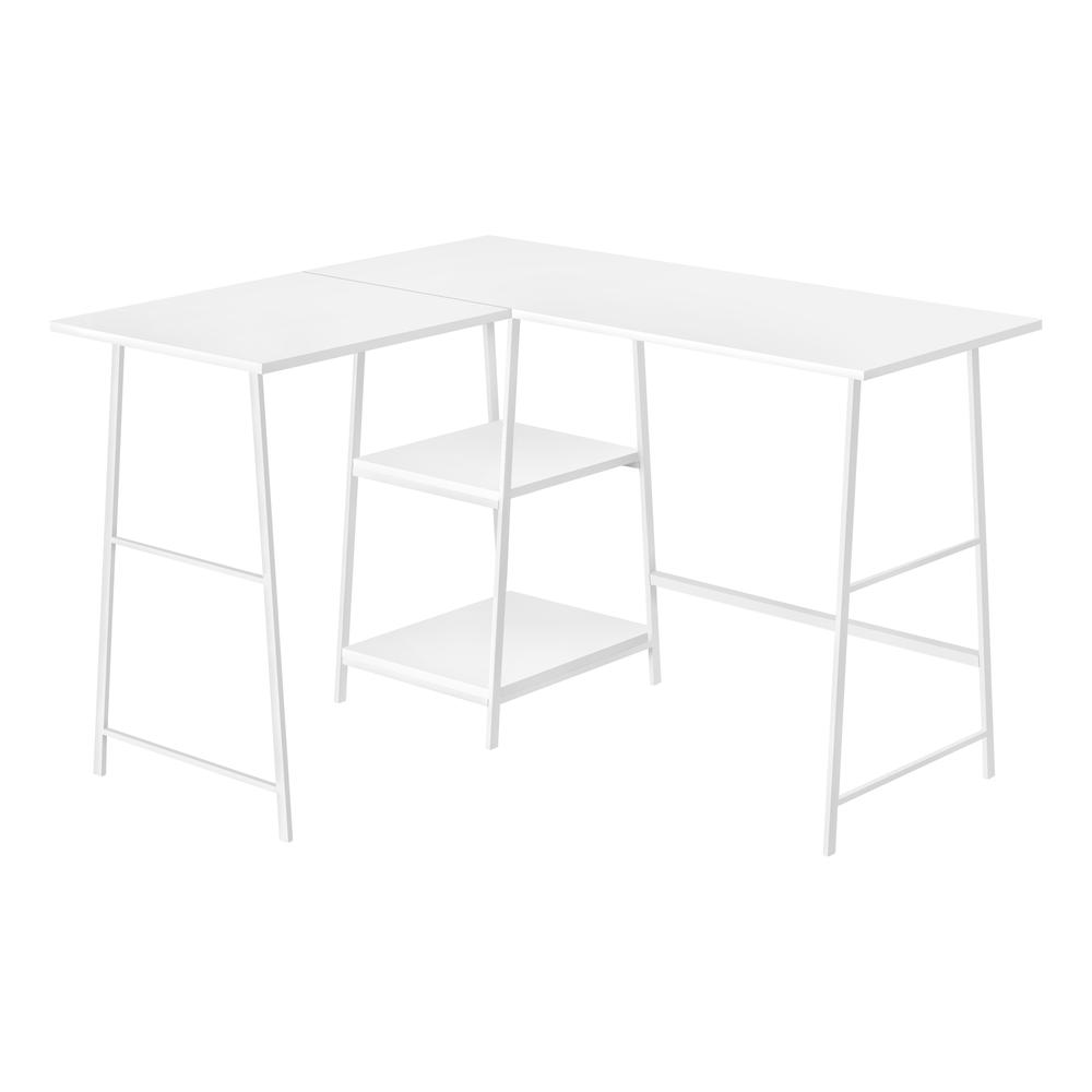 COMPUTER DESK - 48"L / ESPRESSO TOP / BLACK METAL CORNER