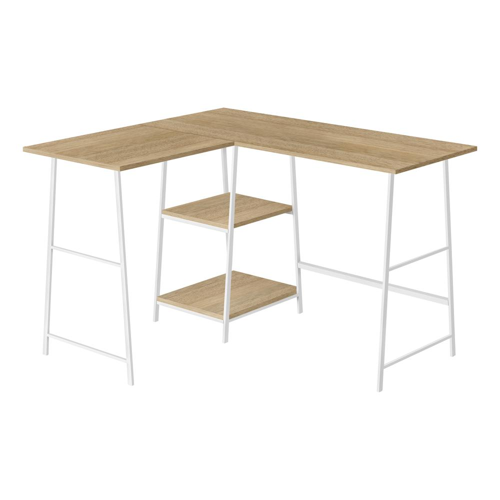 COMPUTER DESK - 48"L / ESPRESSO TOP / BLACK METAL CORNER