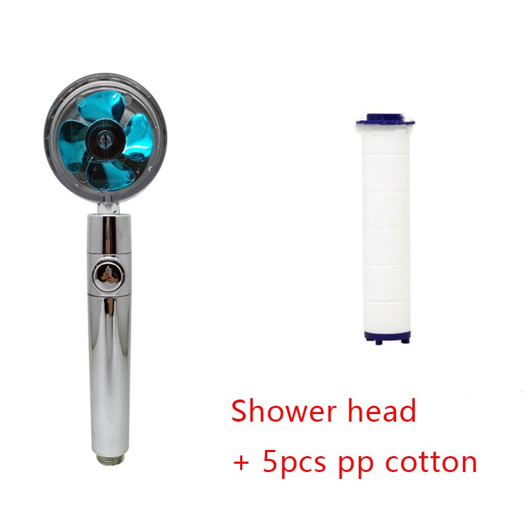 a shower head and a cotton filter