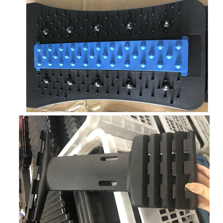 a collage of a black and blue object