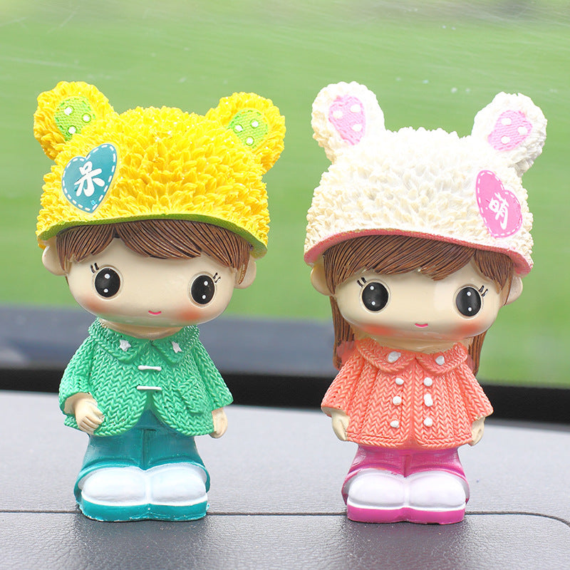 Cartoon Creative Car Small Ornaments Backpack Cowboy