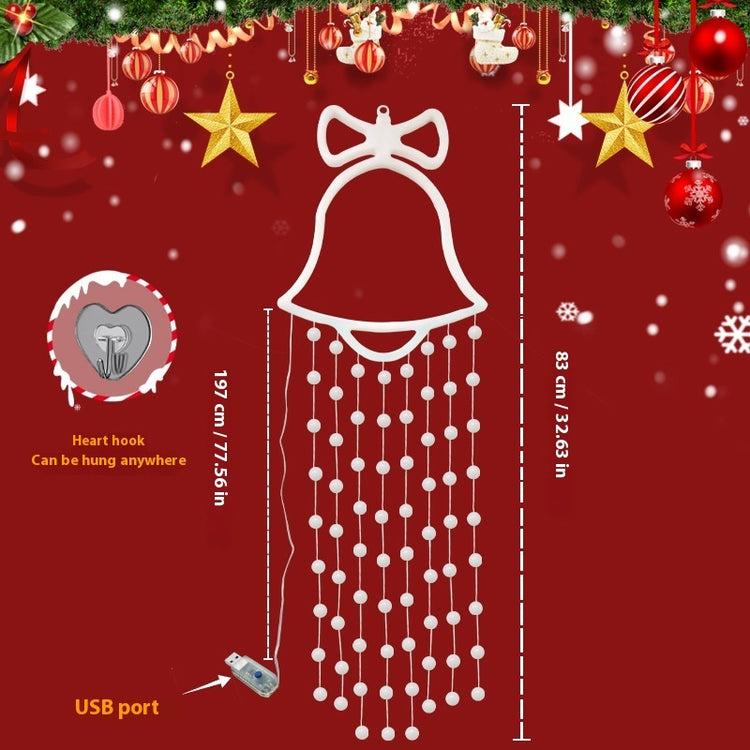 a bell with beads and stars and a usb port