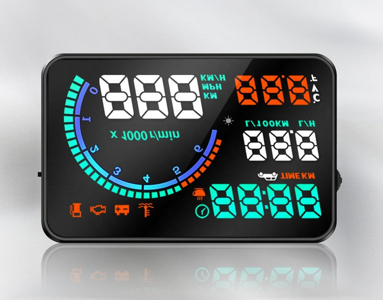 a digital display of a car